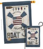 Welcome Aboard - Nautical Coastal Vertical Impressions Decorative Flags HG107054 Made In USA