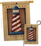 Patriotic Lighthouse - Nautical Coastal Vertical Impressions Decorative Flags HG107056 Made In USA