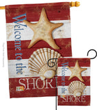 Welcome to the Shore - Nautical Coastal Vertical Impressions Decorative Flags HG107058 Made In USA