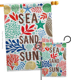 Sea Sand Sun - Nautical Coastal Vertical Impressions Decorative Flags HG107065 Made In USA