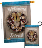 Welcome Breeze Wreath - Nautical Coastal Vertical Impressions Decorative Flags HG137138 Made In USA