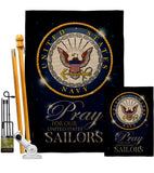 Pray United States Sailors - Military Americana Vertical Impressions Decorative Flags HG120066 Made In USA