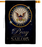 Pray United States Sailors - Military Americana Vertical Impressions Decorative Flags HG120066 Made In USA