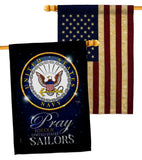 Pray United States Sailors - Military Americana Vertical Impressions Decorative Flags HG120066 Made In USA