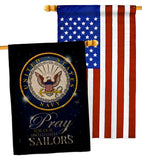 Pray United States Sailors - Military Americana Vertical Impressions Decorative Flags HG120066 Made In USA