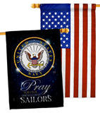 Pray United States Sailors - Military Americana Vertical Impressions Decorative Flags HG120066 Made In USA