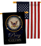 Pray United States Sailors - Military Americana Vertical Impressions Decorative Flags HG120066 Made In USA