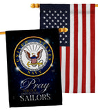 Pray United States Sailors - Military Americana Vertical Impressions Decorative Flags HG120066 Made In USA