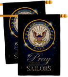 Pray United States Sailors - Military Americana Vertical Impressions Decorative Flags HG120066 Made In USA