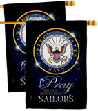 Pray United States Sailors - Military Americana Vertical Impressions Decorative Flags HG120066 Made In USA