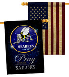 Pray United States Sailors - Military Americana Vertical Impressions Decorative Flags HG120070 Made In USA