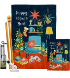 New Year Happy Place - New Year Winter Vertical Impressions Decorative Flags HG130294 Made In USA