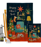 New Year Happy Place - New Year Winter Vertical Impressions Decorative Flags HG130294 Made In USA