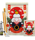 Good Fortune Mochi - New Year Winter Vertical Impressions Decorative Flags HG130296 Made In USA