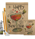 Cheers Happy New Year - New Year Winter Vertical Impressions Decorative Flags HG137120 Made In USA