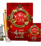 Ox New Year - New Year Winter Vertical Impressions Decorative Flags HG137320 Made In USA