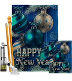 New Year Ornaments - New Year Winter Vertical Impressions Decorative Flags HG137367 Made In USA