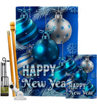 New Year Ornaments - New Year Winter Vertical Impressions Decorative Flags HG137367 Made In USA
