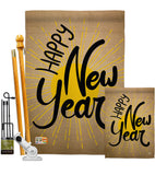 Happy New Year - New Year Winter Vertical Impressions Decorative Flags HG191048 Made In USA