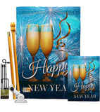 New Year Fireworks - New Year Winter Vertical Impressions Decorative Flags HG191075 Made In USA