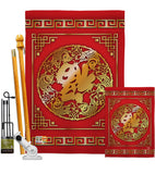 Chinese New Year Luck Arrive - New Year Winter Vertical Impressions Decorative Flags HG191179 Made In USA