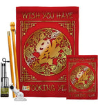 Wish you have a Fooking Year (Luck Arrive This Year) - New Year Winter Vertical Impressions Decorative Flags HG191180 Made In USA