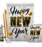 Happy New Year - New Year Winter Vertical Impressions Decorative Flags HG192295 Made In USA