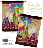 Happy New Year - New Year Winter Vertical Impressions Decorative Flags HG116008 Made In USA