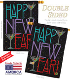 New Year Martini - New Year Winter Vertical Impressions Decorative Flags HG116009 Made In USA