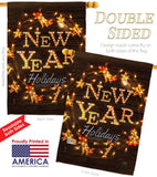 Brightly New Year - New Year Winter Vertical Impressions Decorative Flags HG116019 Made In USA