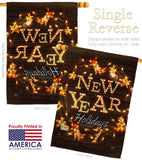 Brightly New Year - New Year Winter Vertical Impressions Decorative Flags HG116019 Made In USA