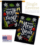 Winter New Year - New Year Winter Vertical Impressions Decorative Flags HG116027 Made In USA