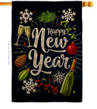 Winter New Year - New Year Winter Vertical Impressions Decorative Flags HG116027 Made In USA