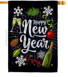 Winter New Year - New Year Winter Vertical Impressions Decorative Flags HG116027 Made In USA