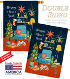 New Year Happy Place - New Year Winter Vertical Impressions Decorative Flags HG130294 Made In USA