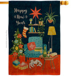 New Year Happy Place - New Year Winter Vertical Impressions Decorative Flags HG130294 Made In USA