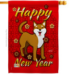 Chinese Dog Year - New Year Winter Vertical Impressions Decorative Flags HG137028 Made In USA