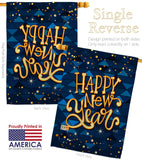Delight New Year - New Year Winter Vertical Impressions Decorative Flags HG137102 Made In USA