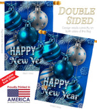 New Year Ornaments - New Year Winter Vertical Impressions Decorative Flags HG137367 Made In USA