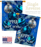 New Year Ornaments - New Year Winter Vertical Impressions Decorative Flags HG137367 Made In USA