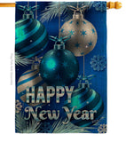 New Year Ornaments - New Year Winter Vertical Impressions Decorative Flags HG137367 Made In USA