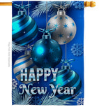 New Year Ornaments - New Year Winter Vertical Impressions Decorative Flags HG137367 Made In USA