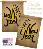 Happy New Year - New Year Winter Vertical Impressions Decorative Flags HG191048 Made In USA