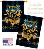 Cheerful New Year - New Year Winter Vertical Impressions Decorative Flags HG192146 Made In USA