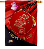 Year of the Rat - New Year Winter Vertical Impressions Decorative Flags HG192177 Made In USA