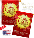 Rat of Year - New Year Winter Vertical Impressions Decorative Flags HG192178 Made In USA