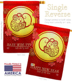 Rat of Year - New Year Winter Vertical Impressions Decorative Flags HG192178 Made In USA