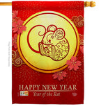 Rat of Year - New Year Winter Vertical Impressions Decorative Flags HG192178 Made In USA