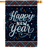 Bring New Year - New Year Winter Vertical Impressions Decorative Flags HG192238 Made In USA