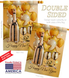 Golden New Year - New Year Winter Vertical Impressions Decorative Flags HG192266 Made In USA